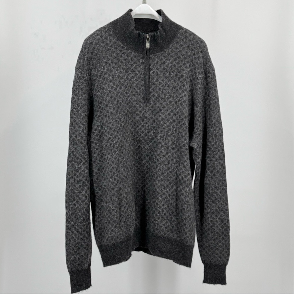 Bobby Jones Men’s Baby Alpaca Gray Quarter Zip Sweater Size XL